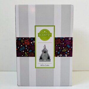 Scentsy Church All is Calm White Christmas Metal Full Size Warmer Holiday